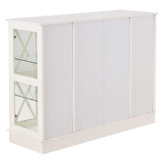 Tempered glass large storage space adjustable shelves buffet in white by La Spezia additional picture 7