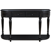 Black retro circular curved design console table with open style shelf by La Spezia additional picture 2