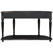 Black retro circular curved design console table with open style shelf by La Spezia additional picture 11