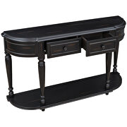 Black retro circular curved design console table with open style shelf by La Spezia additional picture 14