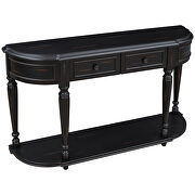 Black retro circular curved design console table with open style shelf by La Spezia additional picture 4
