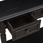 Black retro circular curved design console table with open style shelf by La Spezia additional picture 6