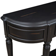 Black retro circular curved design console table with open style shelf by La Spezia additional picture 8