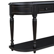 Black retro circular curved design console table with open style shelf by La Spezia additional picture 9
