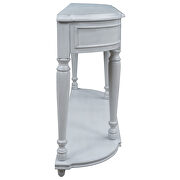 Gray wash retro circular curved design console table with open style shelf by La Spezia additional picture 15