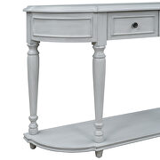 Gray wash retro circular curved design console table with open style shelf by La Spezia additional picture 9