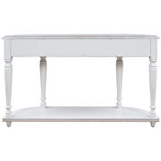 Antique white retro circular curved design console table with open style shelf by La Spezia additional picture 11