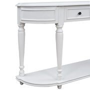 Antique white retro circular curved design console table with open style shelf by La Spezia additional picture 9