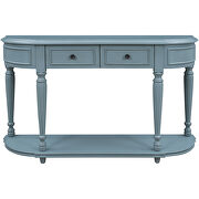 Navy retro circular curved design console table with open style shelf by La Spezia additional picture 2