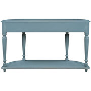 Navy retro circular curved design console table with open style shelf by La Spezia additional picture 11