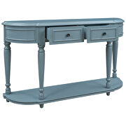 Navy retro circular curved design console table with open style shelf by La Spezia additional picture 3