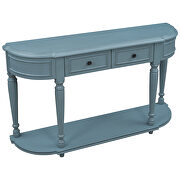 Navy retro circular curved design console table with open style shelf by La Spezia additional picture 4