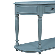 Navy retro circular curved design console table with open style shelf by La Spezia additional picture 9