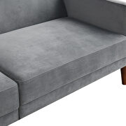 Gray velvet upholstered modern convertible folding futon sofa bed by La Spezia additional picture 12