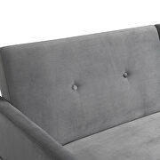 Gray velvet upholstered modern convertible folding futon sofa bed by La Spezia additional picture 14