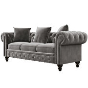 Deep button tufted gray velvet chesterfield sofa by La Spezia additional picture 12