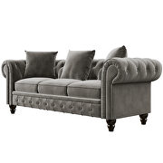 Deep button tufted gray velvet chesterfield sofa by La Spezia additional picture 14