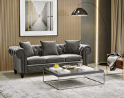 Deep button tufted gray velvet chesterfield sofa by La Spezia additional picture 6