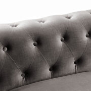 Deep button tufted gray velvet chesterfield sofa by La Spezia additional picture 9