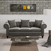 Deep button tufted gray velvet chesterfield sofa by La Spezia additional picture 10