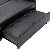Black pu leather convertible sleeper bed with dual usb ports by La Spezia additional picture 14