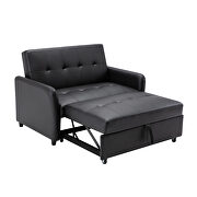 Black pu leather convertible sleeper bed with dual usb ports by La Spezia additional picture 4