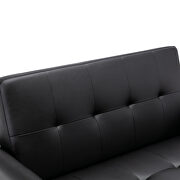 Black pu leather convertible sleeper bed with dual usb ports by La Spezia additional picture 5