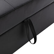 Black pu leather convertible sleeper bed with dual usb ports by La Spezia additional picture 6