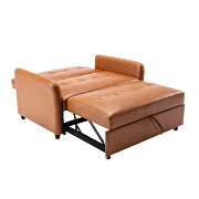 Brown pu leather convertible sleeper bed with dual usb ports by La Spezia additional picture 18