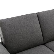 Gray linen pull out sofa bed sleeper with twin size memory mattress by La Spezia additional picture 7