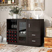 Kitchen functional sideboard with glass sliding door in espresso by La Spezia additional picture 13