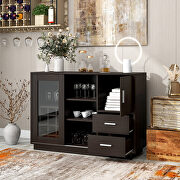 Kitchen functional sideboard with glass sliding door in espresso by La Spezia additional picture 15