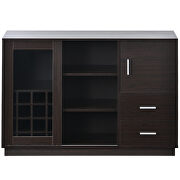 Kitchen functional sideboard with glass sliding door in espresso by La Spezia additional picture 7