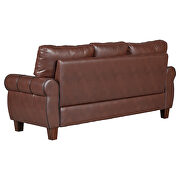Dark brown pu leather upholstery mid-century sofa by La Spezia additional picture 13