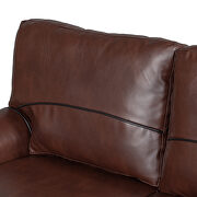 Dark brown pu leather upholstery mid-century sofa by La Spezia additional picture 14