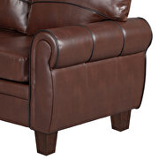 Dark brown pu leather upholstery mid-century sofa by La Spezia additional picture 15