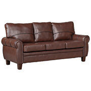 Dark brown pu leather upholstery mid-century sofa by La Spezia additional picture 3