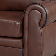 Dark brown pu leather upholstery mid-century sofa by La Spezia additional picture 10