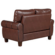 Dark brown pu leather upholstery mid-century loveseat by La Spezia additional picture 11