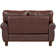 Dark brown pu leather upholstery mid-century loveseat by La Spezia additional picture 12