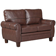 Dark brown pu leather upholstery mid-century loveseat by La Spezia additional picture 14