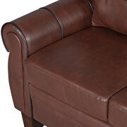 Dark brown pu leather upholstery mid-century loveseat by La Spezia additional picture 5