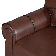 Dark brown pu leather upholstery mid-century loveseat by La Spezia additional picture 7