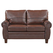 Dark brown pu leather upholstery mid-century loveseat by La Spezia additional picture 9