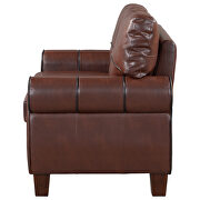 Dark brown pu leather upholstery mid-century loveseat by La Spezia additional picture 10