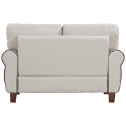 Light gray pu leather upholstery mid-century loveseat by La Spezia additional picture 10