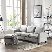 Gray linen sectional sofa with handy side by La Spezia additional picture 6