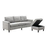 Gray linen sectional sofa with handy side by La Spezia additional picture 10