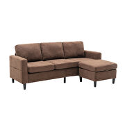 Brown linen sectional sofa with handy side by La Spezia additional picture 5