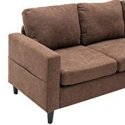 Brown linen sectional sofa with handy side by La Spezia additional picture 6